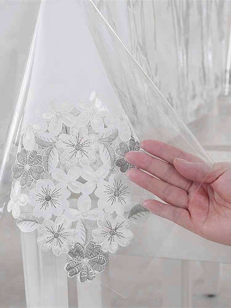 sancua Clear Plastic 100% Waterproof Tablecloth - 54 x 78 Inch - Vinyl PVC Rectangle Table Cloth Protector Oil Spill Proof Wipe Clean Table Cover for Dining Tables, Parties & Camping, Crystal Clear - Image 3